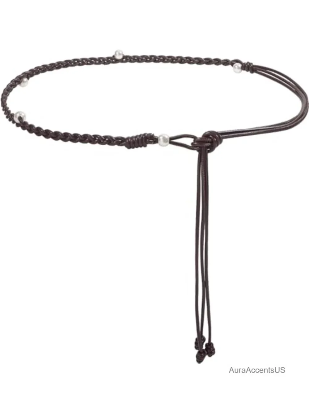 PU Leather Knotted Waist Belt for Dresses Women's Skinny Belt